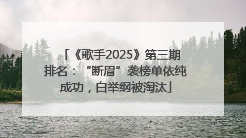 《歌手2025》第三期排名：“断眉”袭榜单依纯成功，白举纲被淘汰