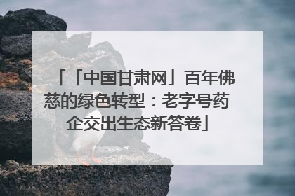 「中国甘肃网」百年佛慈的绿色转型：老字号药企交出生态新答卷