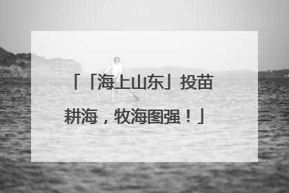 「海上山东」投苗耕海，牧海图强！