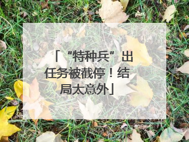 “特种兵”出任务被截停！结局太意外