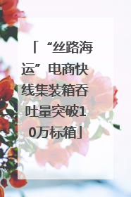 “丝路海运”电商快线集装箱吞吐量突破10万标箱