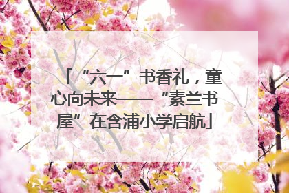 “六一”书香礼，童心向未来——“素兰书屋”在含浦小学启航