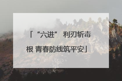 “六进” 利刃斩毒根 青春防线筑平安