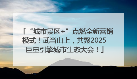 “城市景区+”点燃全新营销模式！武当山上，共聚2025巨量引擎城市生态大会！