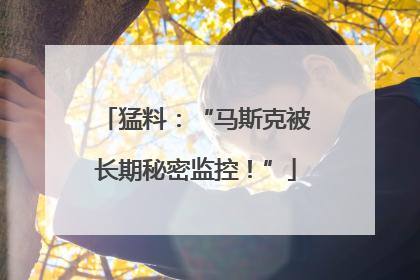 猛料：“马斯克被长期秘密监控！”
