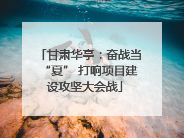 甘肃华亭：奋战当“夏” 打响项目建设攻坚大会战