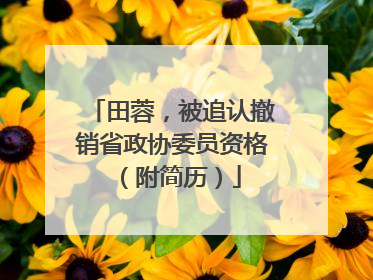 田蓉，被追认撤销省政协委员资格（附简历）