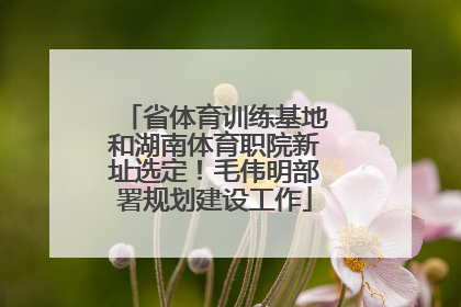 省体育训练基地和湖南体育职院新址选定！毛伟明部署规划建设工作