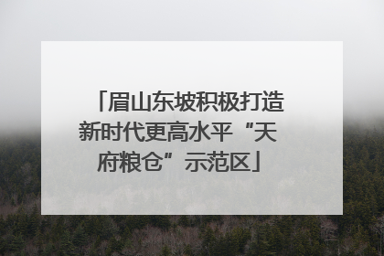 眉山东坡积极打造新时代更高水平“天府粮仓”示范区