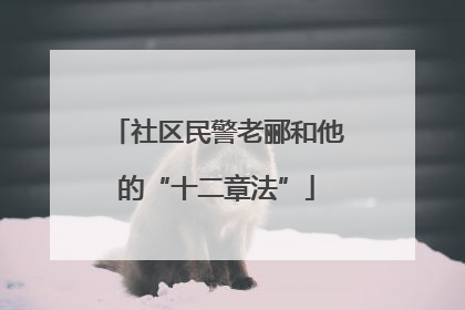 社区民警老郦和他的“十二章法”
