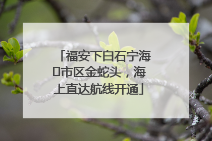 福安下白石宁海⇆市区金蛇头，海上直达航线开通