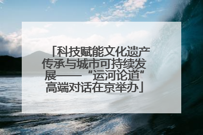 科技赋能文化遗产传承与城市可持续发展——“运河论道”高端对话在京举办