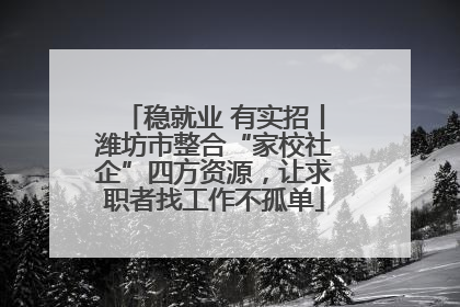 稳就业 有实招丨潍坊市整合“家校社企”四方资源，让求职者找工作不孤单