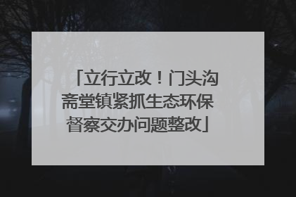立行立改！门头沟斋堂镇紧抓生态环保督察交办问题整改