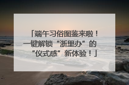 端午习俗图鉴来啦！一键解锁“浙里办”的“仪式感”新体验！