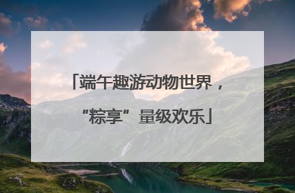 端午趣游动物世界，“粽享”量级欢乐