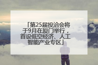 第25届投洽会将于9月在厦门举行，首设低空经济、人工智能产业专区