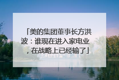美的集团董事长方洪波：谁现在进入家电业，在战略上已经输了