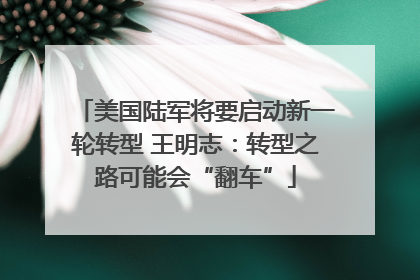 美国陆军将要启动新一轮转型 王明志：转型之路可能会“翻车”