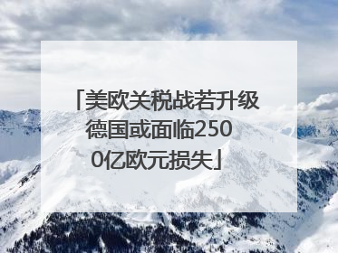 美欧关税战若升级 德国或面临2500亿欧元损失