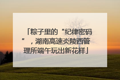 粽子里的“纪律密码”，湖南高速炎陵西管理所端午玩出新花样
