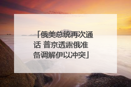 俄美总统再次通话 普京透露俄准备调解伊以冲突