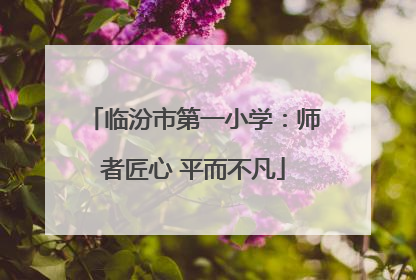 临汾市第一小学：师者匠心 平而不凡