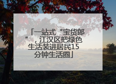 一站式“宝货郎”，江汉区把绿色生活装进居民15分钟生活圈