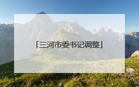 三河市委书记调整