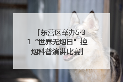 东营区举办5·31“世界无烟日”控烟科普演讲比赛