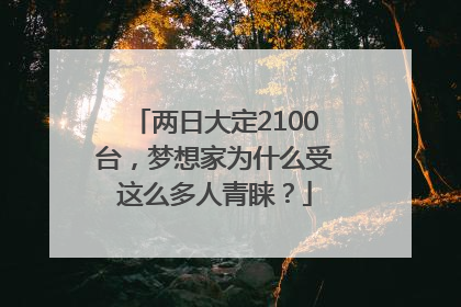 两日大定2100台，梦想家为什么受这么多人青睐？