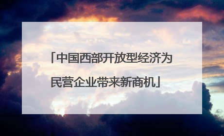 中国西部开放型经济为民营企业带来新商机