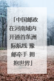 中国邮政在河南域内开通首条洲际航线 豫邮牵手 拥抱世界
