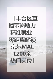 丰台区直播带岗助力精准就业 零距离解锁京东MALL200余热门岗位
