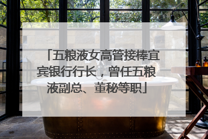 五粮液女高管接棒宜宾银行行长，曾任五粮液副总、董秘等职