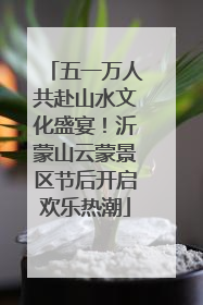 五一万人共赴山水文化盛宴！沂蒙山云蒙景区节后开启欢乐热潮