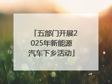五部门开展2025年新能源汽车下乡活动