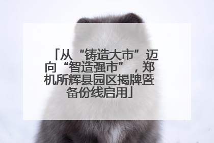 从“铸造大市”迈向“智造强市”，郑机所辉县园区揭牌暨备份线启用