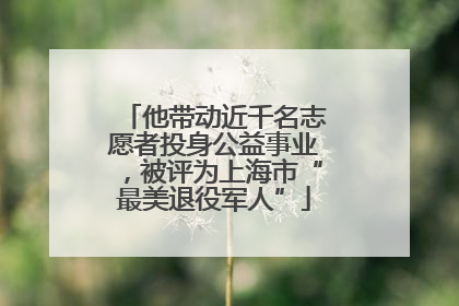 他带动近千名志愿者投身公益事业，被评为上海市“最美退役军人”