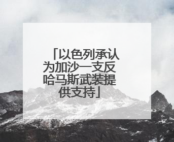 以色列承认为加沙一支反哈马斯武装提供支持