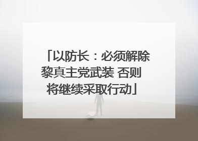 以防长：必须解除黎真主党武装 否则将继续采取行动