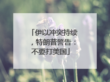 伊以冲突持续，特朗普警告：不要打美国