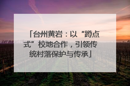 台州黄岩：以“蹲点式”校地合作，引领传统村落保护与传承