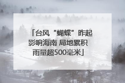 台风“蝴蝶”昨起影响海南 局地累积雨量超500毫米