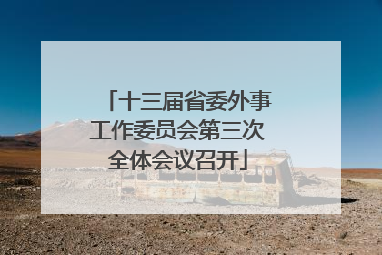 十三届省委外事工作委员会第三次全体会议召开