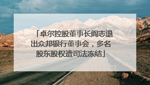 卓尔控股董事长阎志退出众邦银行董事会，多名股东股权遭司法冻结