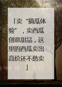 卖“摘瓜体验”，卖西瓜创意甜品，这里的西瓜卖出高价还不愁卖