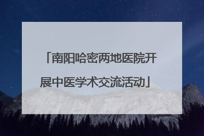 南阳哈密两地医院开展中医学术交流活动