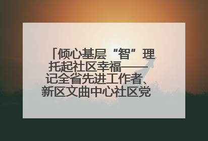 倾心基层“智”理 托起社区幸福——记全省先进工作者、新区文曲中心社区党委书记董世弘