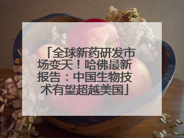 全球新药研发市场变天！哈佛最新报告：中国生物技术有望超越美国